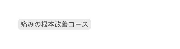 痛みの根本改善コース